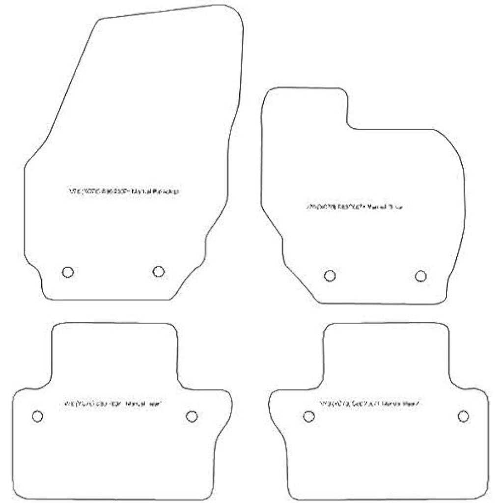 Jolof Store Volvo V70 XC70 S80 2007-2016 Tailored Car Mats - Black Carpet
