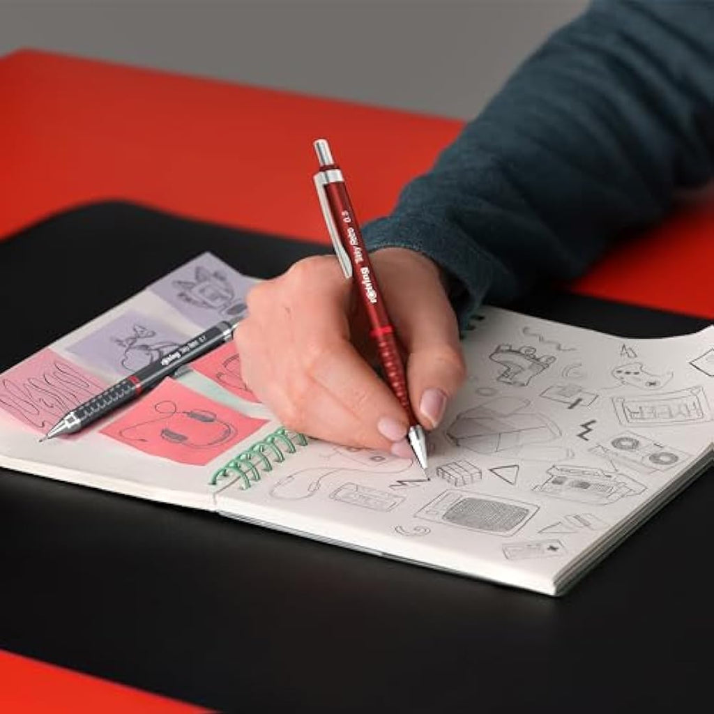 rOtring Tikky Retro Mechanical Pencils | 0.7mm 2B Grey | 12 Count