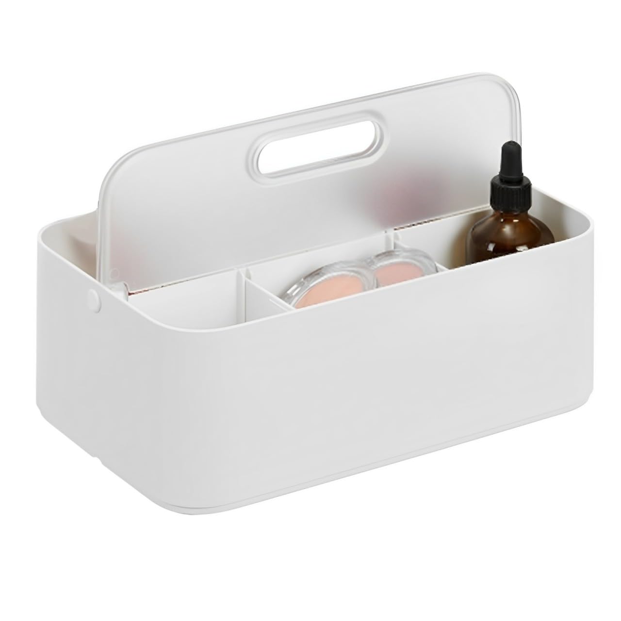 Gzsekken Portable Shower Caddy | Plastic Bathroom Organiser with Lid - White