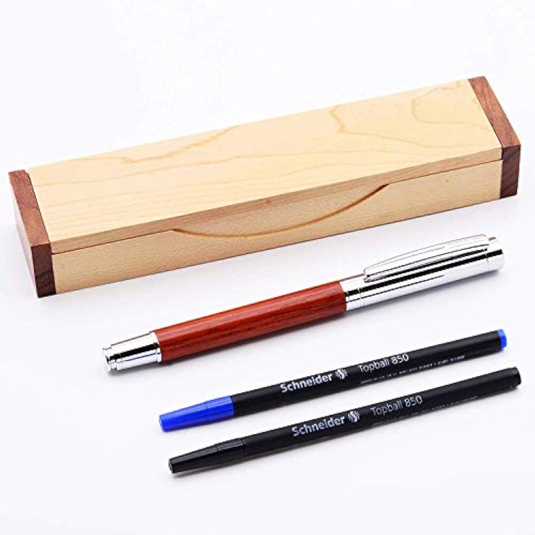 LACHIEVA LUX Rosewood Rollerball Pen Set | Handcrafted Wood Gift Box