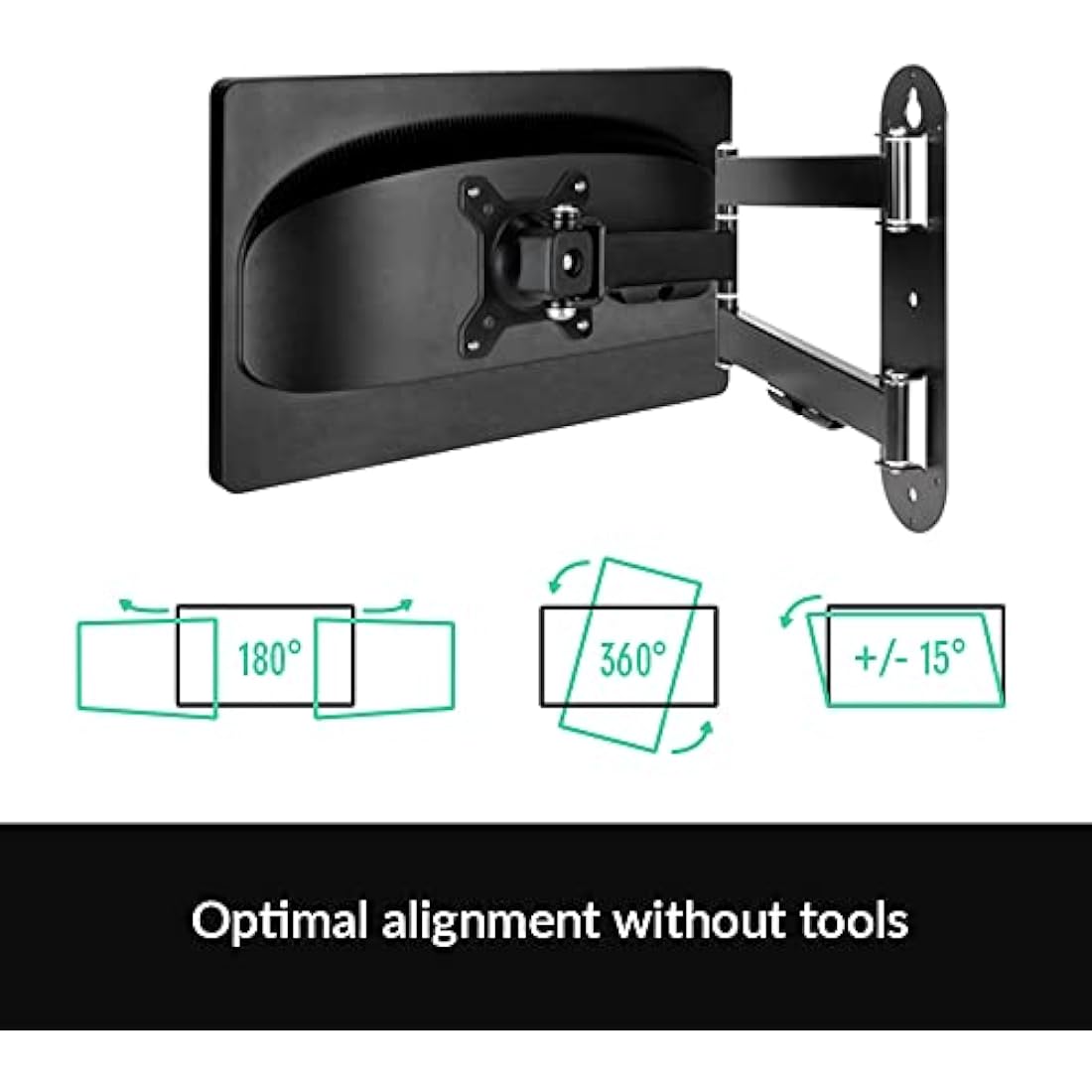 ARCTIC W1C Wall Mount Monitor Arm – For 49" Ultrawide Screens, Black