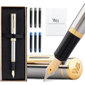 Wordsworth and Black Fountain Pen - Luxury Silver EDC Pocket Pen Set