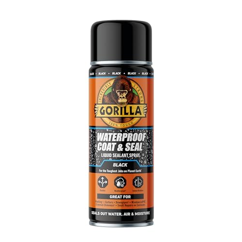 Gorilla Waterproof Coat & Seal Spray – Black Liquid Rubber Sealant, 450ml