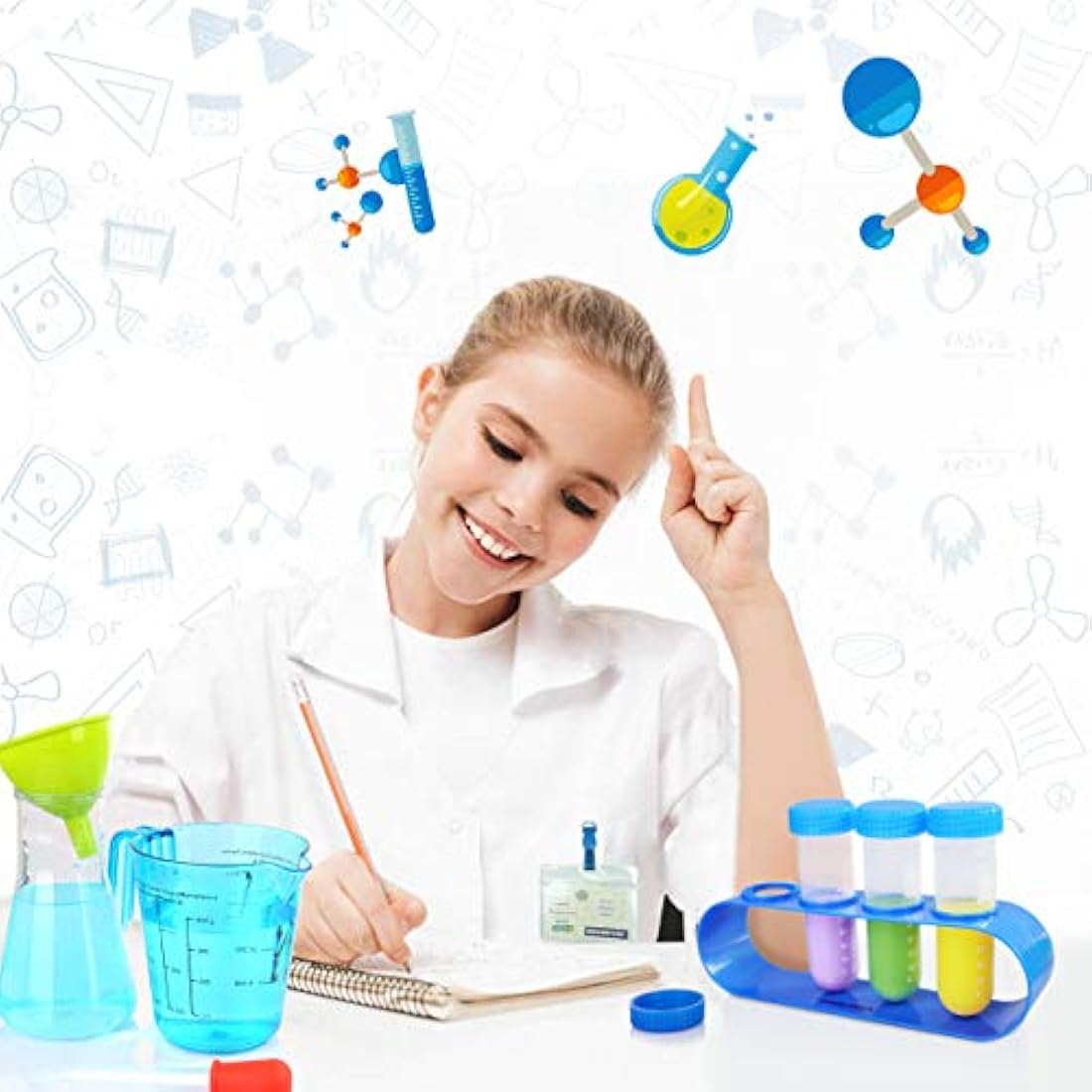Kids Science Experiment Kit with Lab Coat & STEM Role Play Toys
