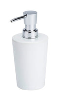 WENKO Coni Soap Dispenser – White and Silver Modern Bathroom Accessory