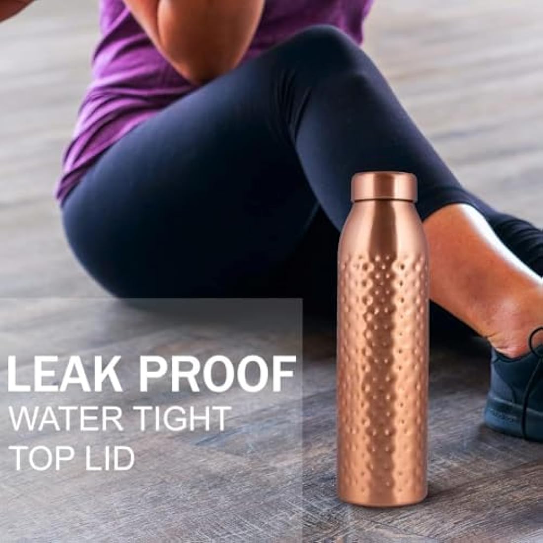 Hammered Copper Water Bottle 1L - Ayurvedic Vessel (6 Pack)