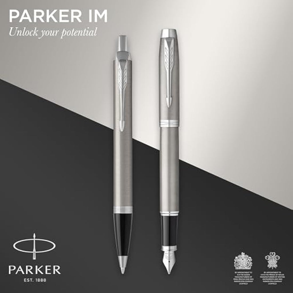 Parker IM Duo Pen Gift Set - Stainless Steel Fountain & Ballpoint