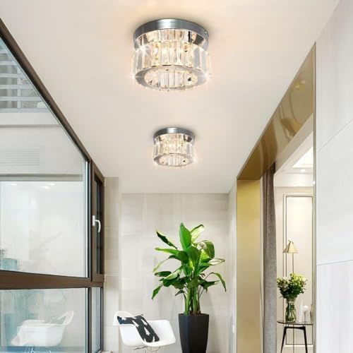 Mini Crystal Chandelier | Dimmable LED Round Ceiling Light