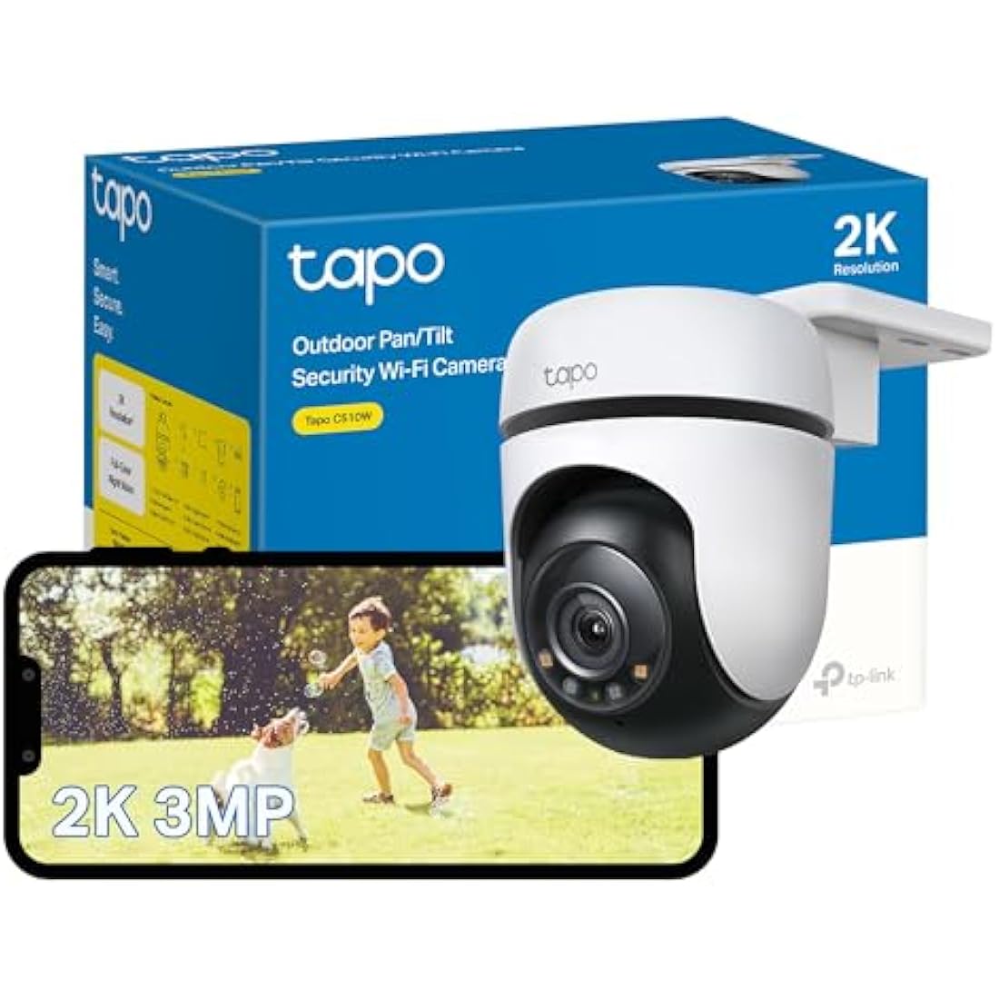 TP-Link Tapo C510W 2K Outdoor Security Camera | 360° Pan/Tilt & Night Vision