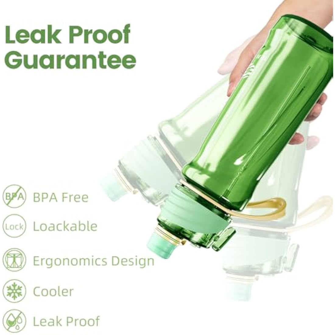 Healter 950ml Misting Water Bottle – Leakproof Spray Bottle for Sports