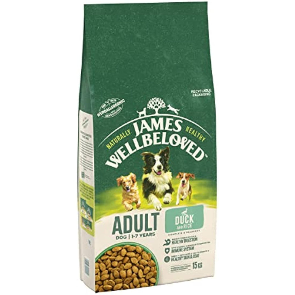 James Wellbeloved Hypoallergenic Dry Dog Food – Adult Duck & Rice 15kg