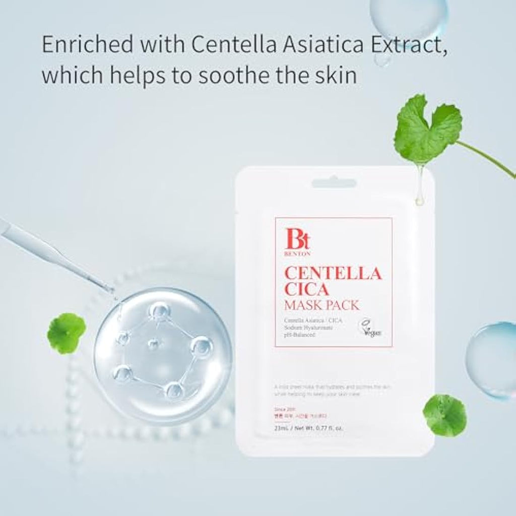 Benton Centella Redness Relief Soothing Mask Pack - 10 Sheets