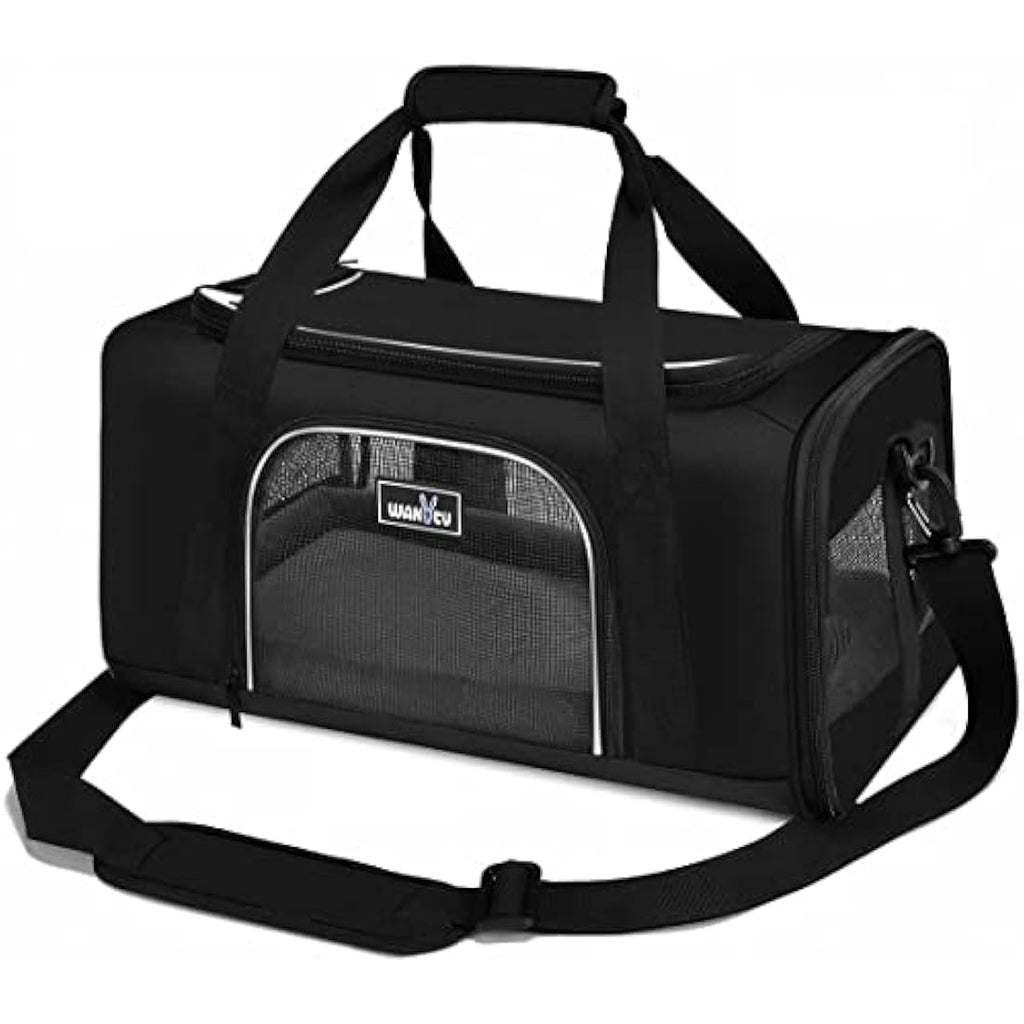 Wakytu TSA Airline Approved Pet Carrier - Small Cat & Dog Travel Bag, Black