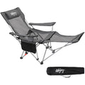 WEJOY Folding Recliner Camping Chair with Detachable Footrest – Grey Black