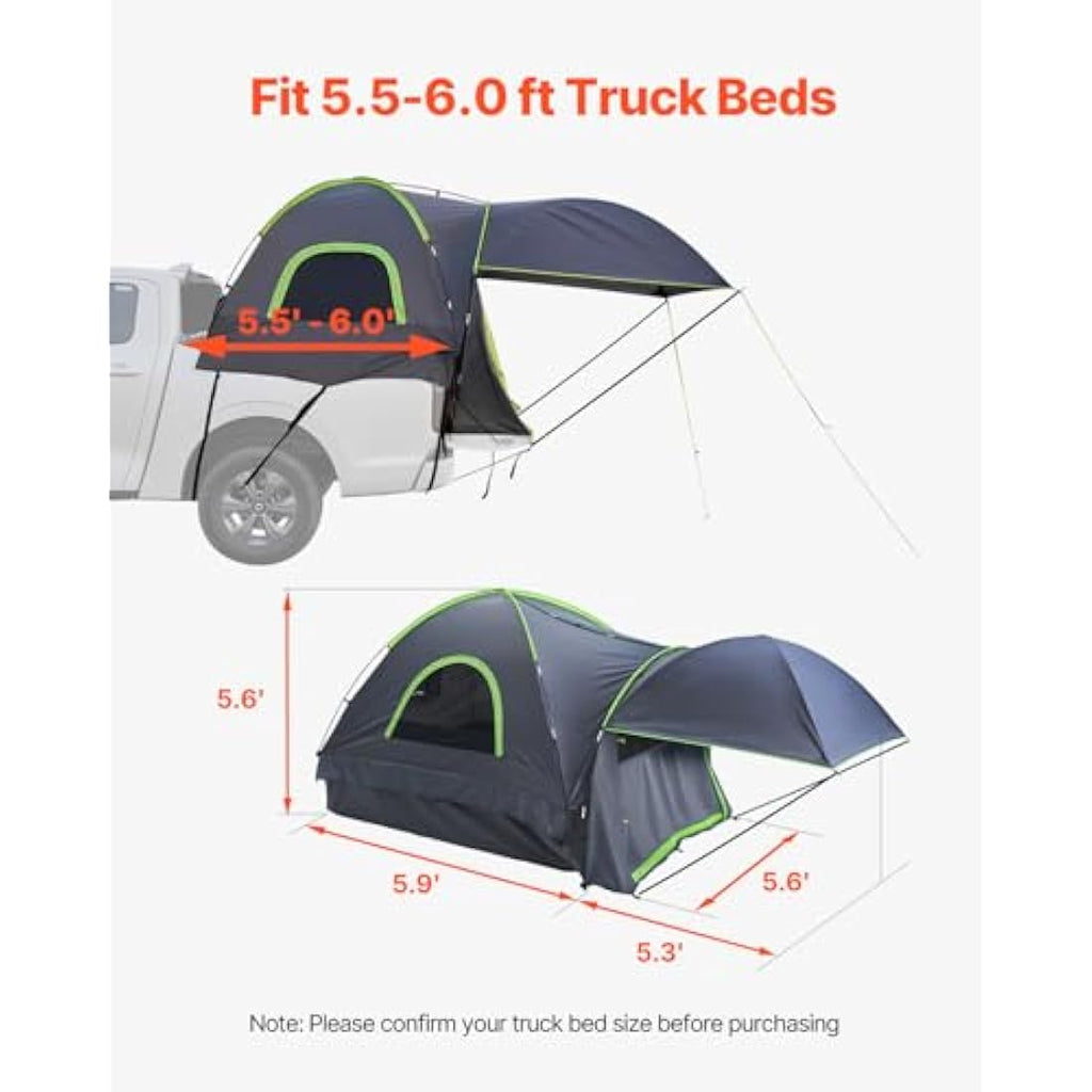 VEVOR Truck Bed Tent | Waterproof PU2000 SUV Camping Tent with Awning