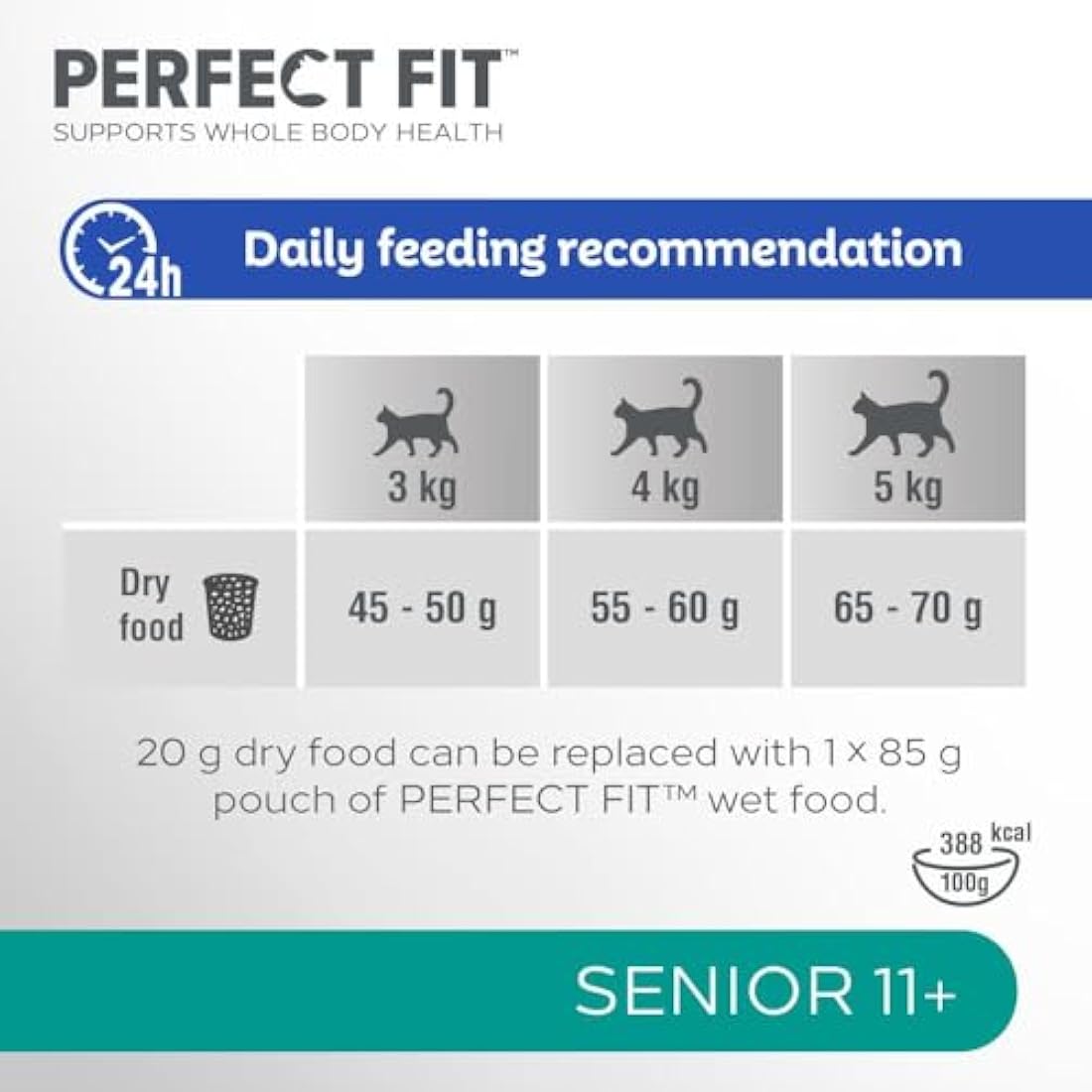 Perfect Fit Senior 11+ Dry Cat Food - Rich in Chicken - 3 x 2.8kg