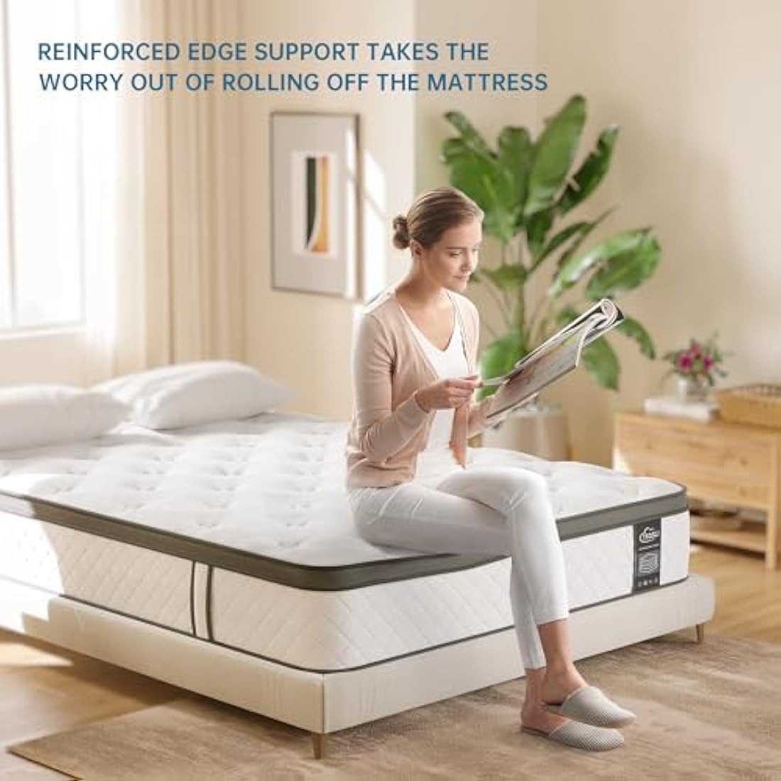 TeQsli 3FT Single Hybrid Mattress - 10 Inch Gel Memory Foam Pocket Spring