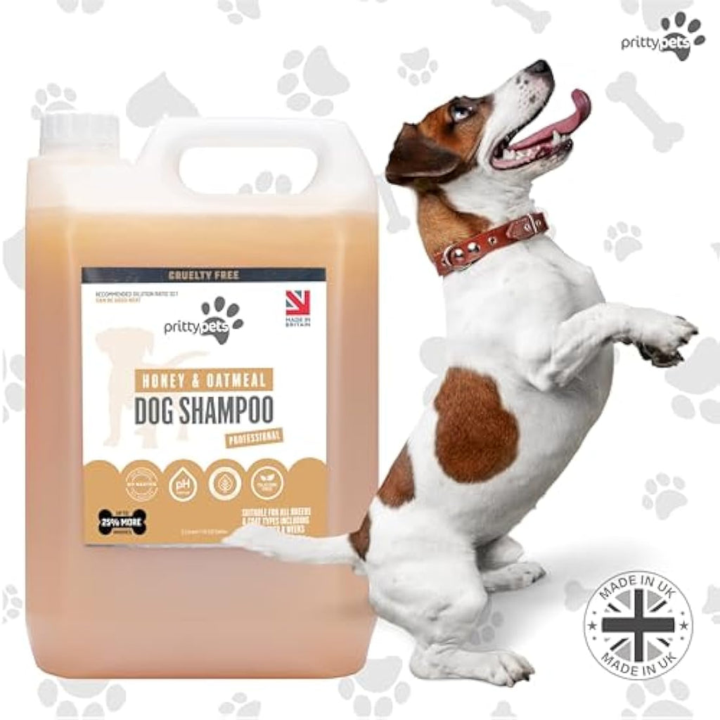 Pritty Pets Oatmeal Dog Shampoo | Professional PH Balanced Formula - 5L