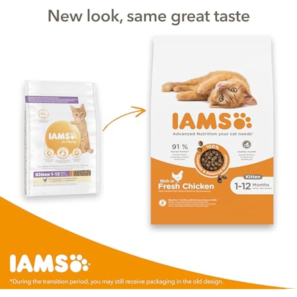 IAMS Kitten Dry Cat Food - Chicken Recipe for Healthy Growth, 10kg