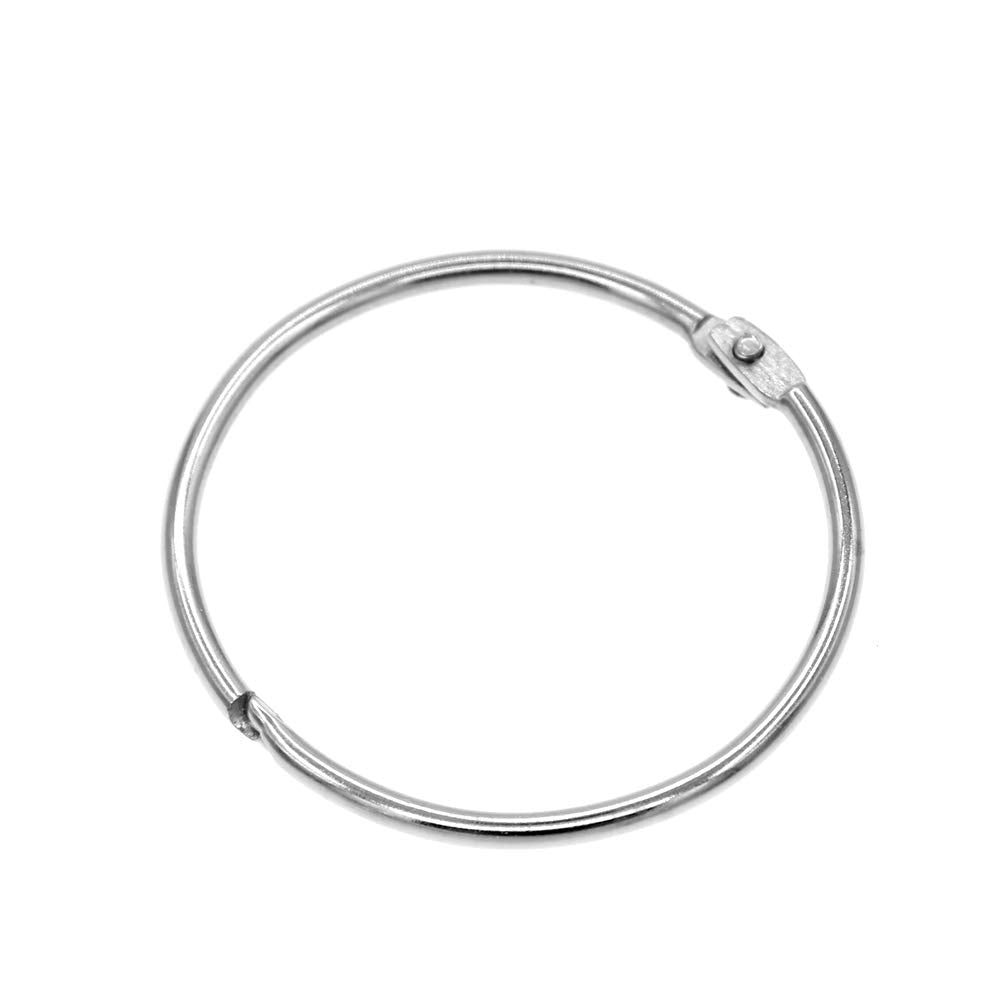Coideal Large Shower Curtain Rings Open, 20 Pcs Metal Curtain Hooks 50mm Big Circular Loops Key Ring Brushed Nickel Silver