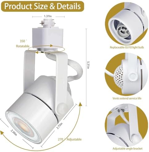 Bravsekai 6-Light LED Track Lighting Kit | Dimmable GU10 Warm White Rails
