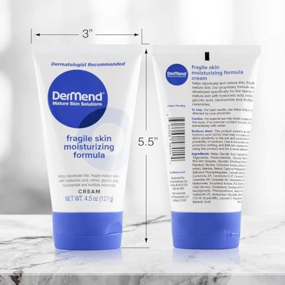 Dermend Fragile Skin Moisturizing Cream for Mature Skin - 4.5 Oz