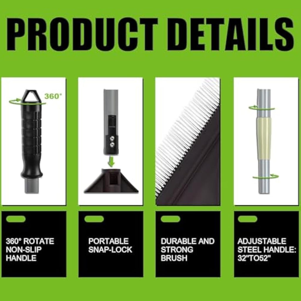 Winslow & Ross Artificial Grass Rake | Telescopic Handle Nylon Brush