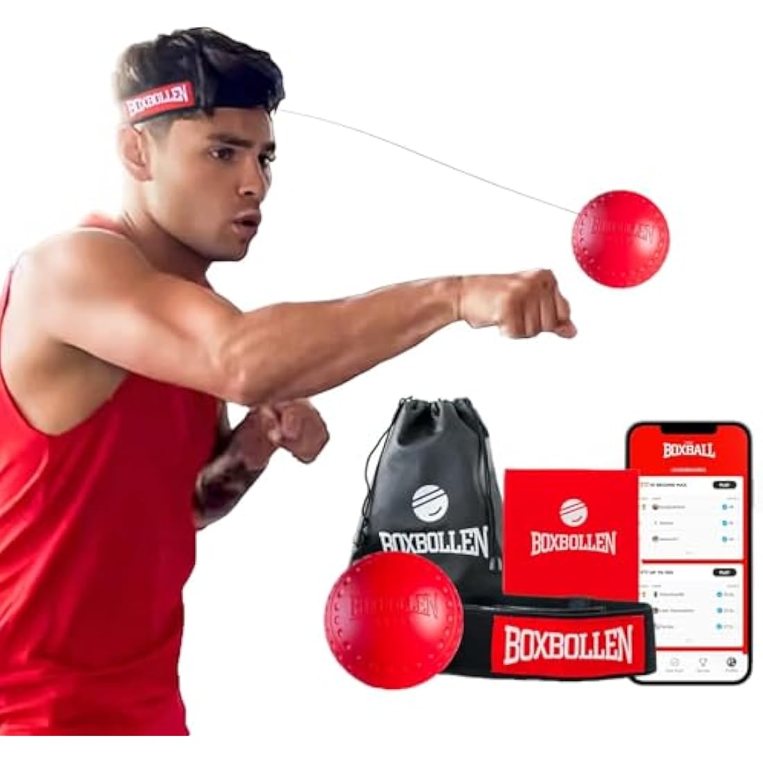 Boxbollen Original Boxing Reflex Ball with App – Hand-Eye Agility Trainer