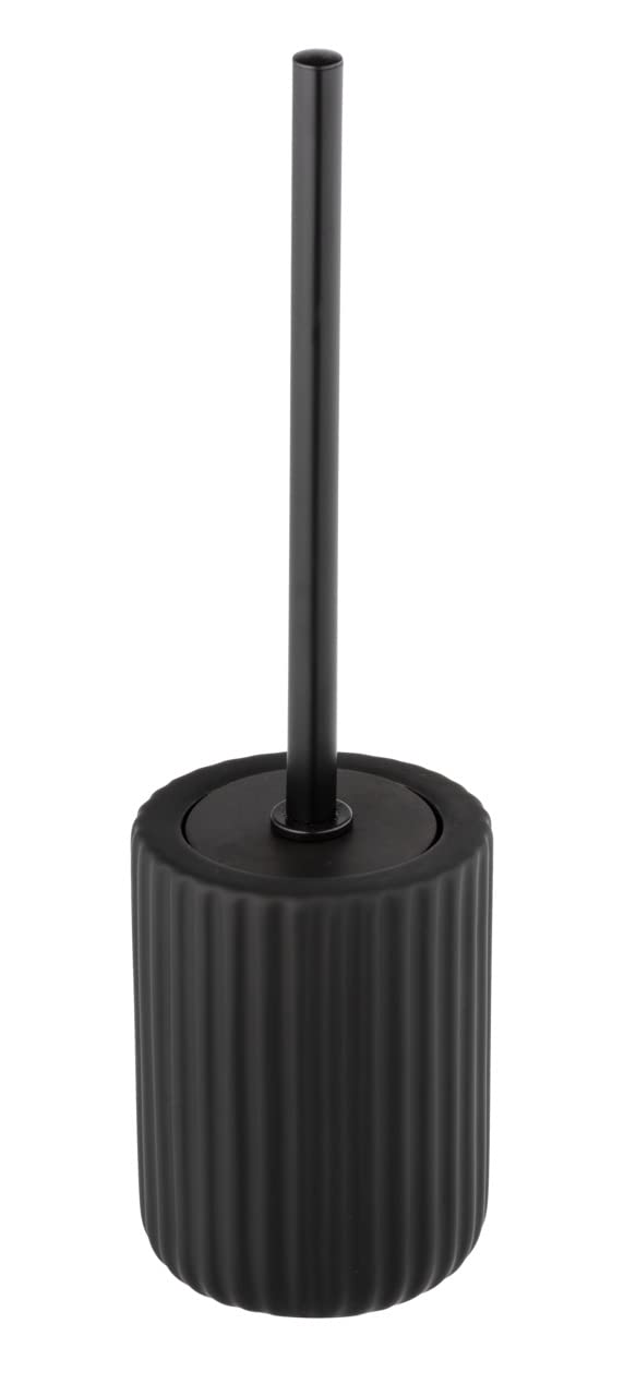 WENKO Belluno Ceramic Toilet Brush Holder | Matte Black Soft-Touch