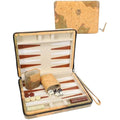 WE Games Magnetic Travel Backgammon Set | Tan Leatherette Case