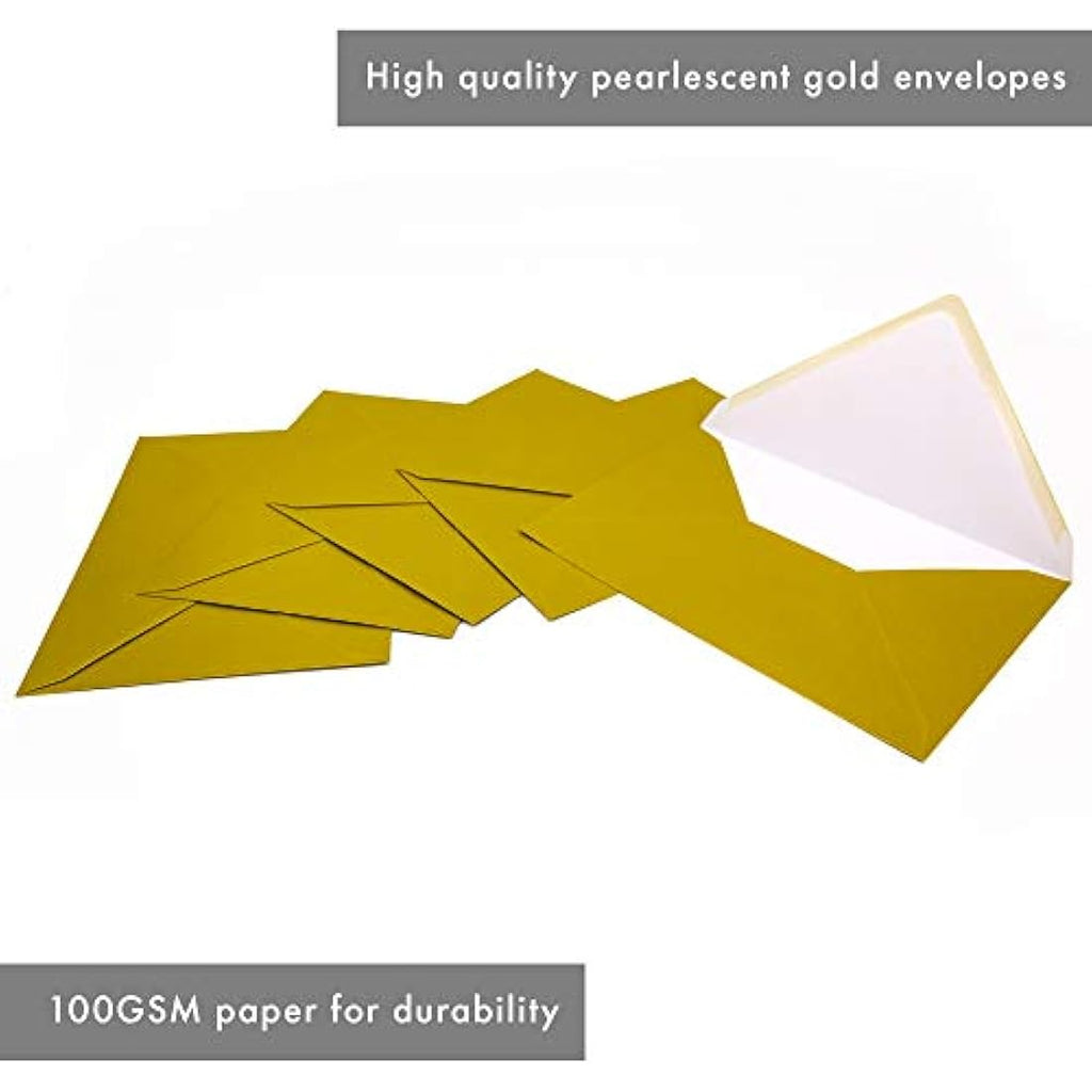 Pukka Post C5 Gummed Envelopes – Gold 100GSM Postal Pack of 25