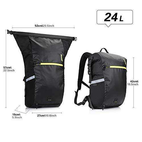 Rhinowalk 2-in-1 Waterproof Bike Pannier Backpack | 24L Laptop Bag