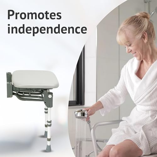 Jolof Store Padded Shower Stool – Adjustable Folding Bathroom Seat