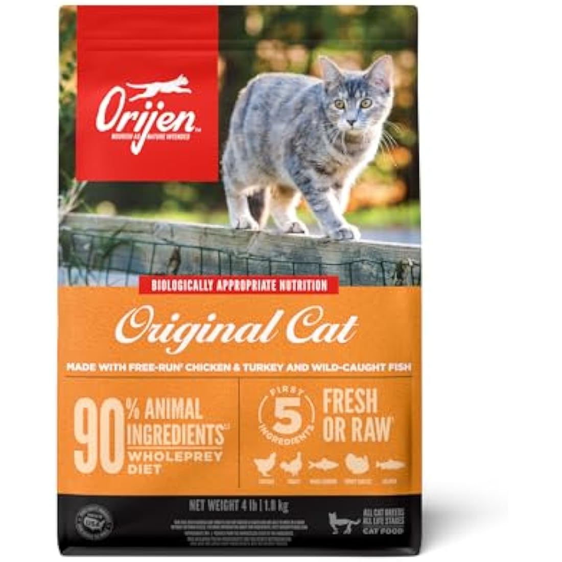 ORIJEN Grain-Free Dry Cat Food | High Protein Chicken & Turkey Recipe