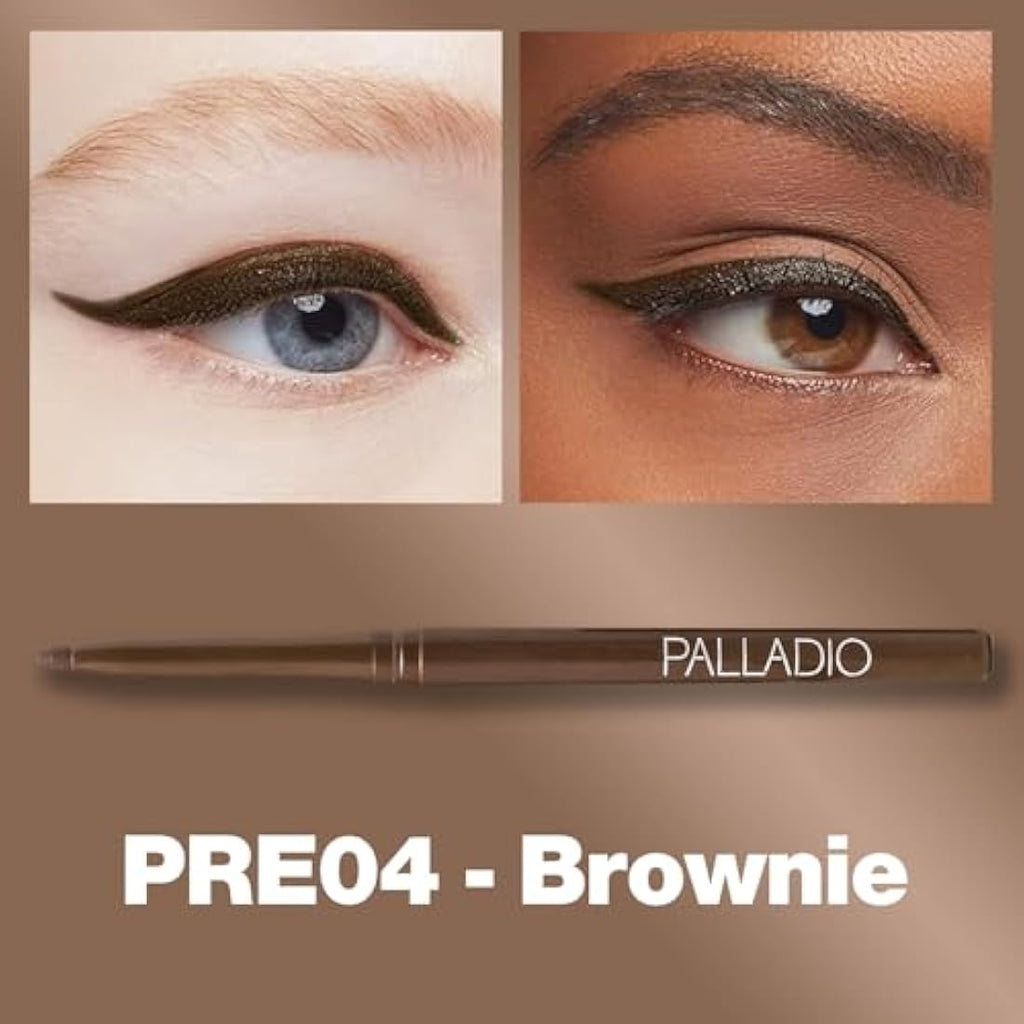 Palladio Waterproof Retractable Eye Pen – Long-Lasting Eyeliner, Brownie