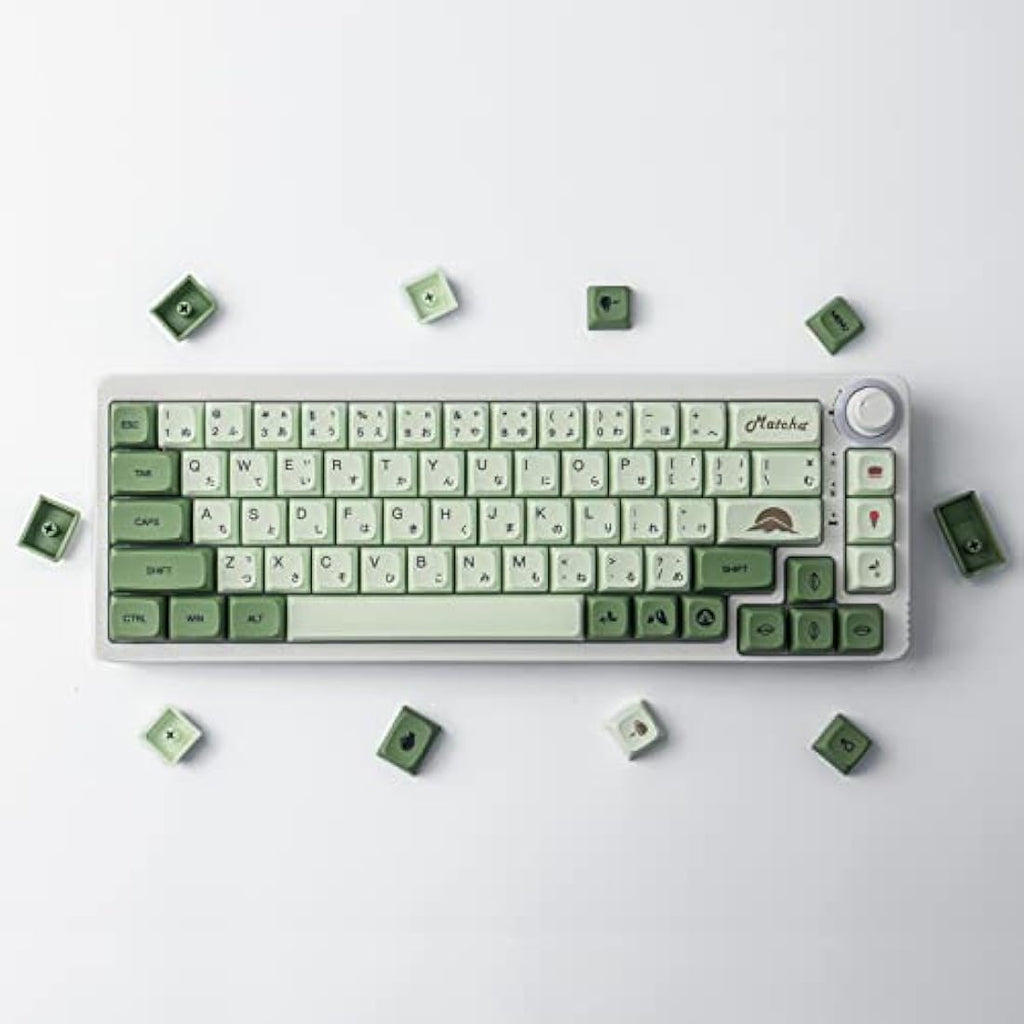 Sunzit Matcha PBT Keycaps - 124 Key XDA Profile Dye-Sub for Cherry MX