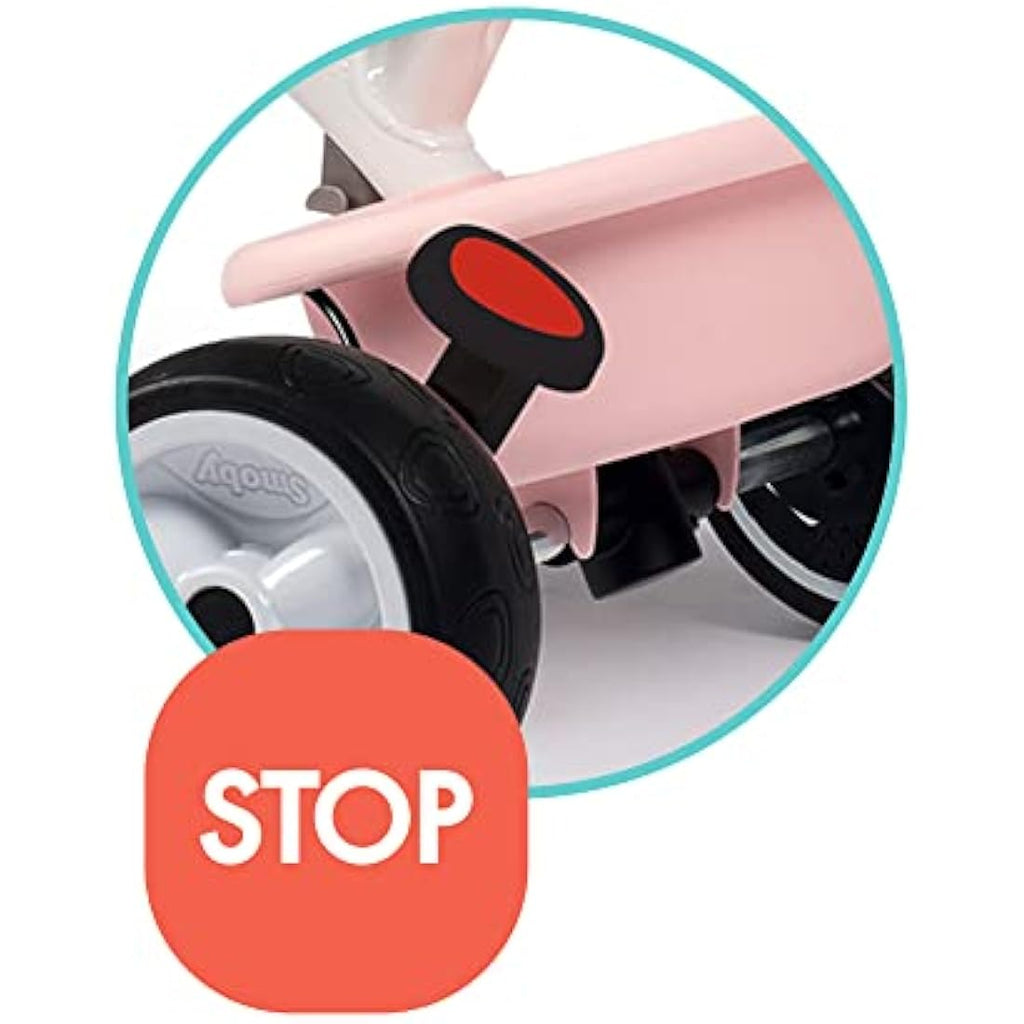 Smoby Baby Balade Pink Childrens Tricycle | 3-in-1 Pushchair Trike