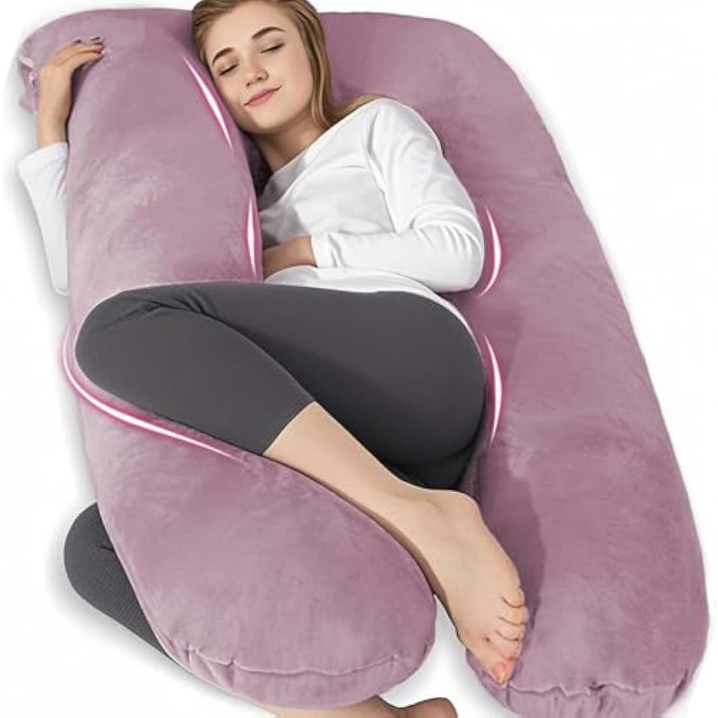 Chilling Home U-Shaped Pregnancy Pillow – 55 Inch Velvet Full Body Support