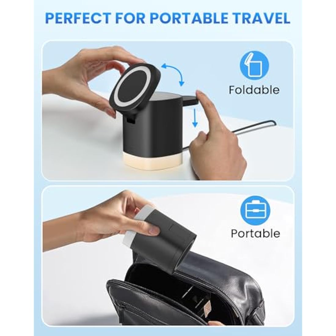 JoyGeek 3-in-1 Magnetic Wireless Charging Station for iPhone & Apple Watch