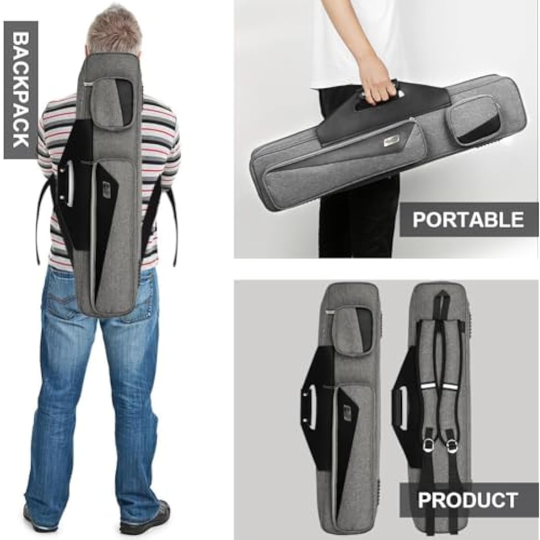MangoRun 4x4 Pool Cue Case | Waterproof Oxford Billiard Bag with Straps