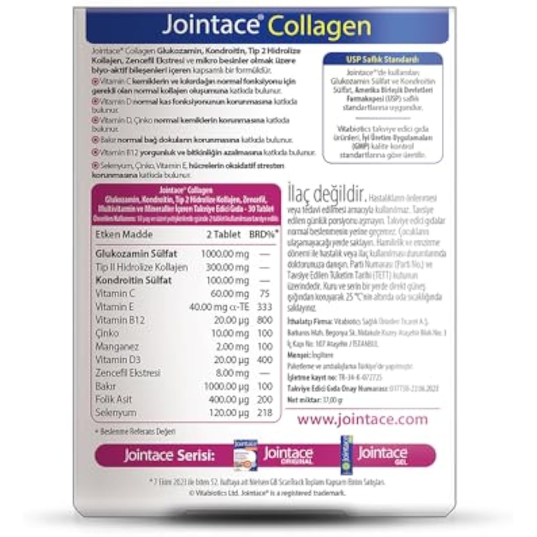 Vitabiotics Jointace Collagen – Joint Health Supplement with Glucosamine
