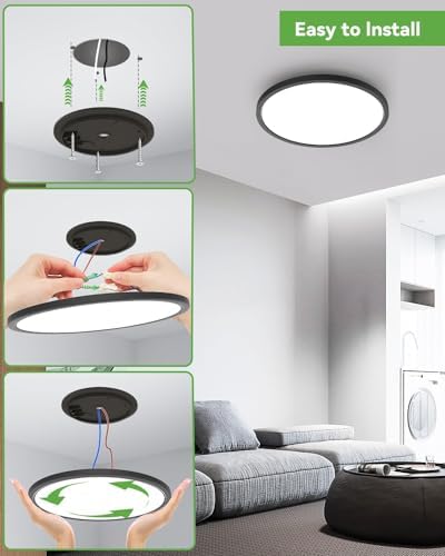 Zemty 2-Pack 29W LED Ceiling Light – 3 Color Temperature Flush Mount