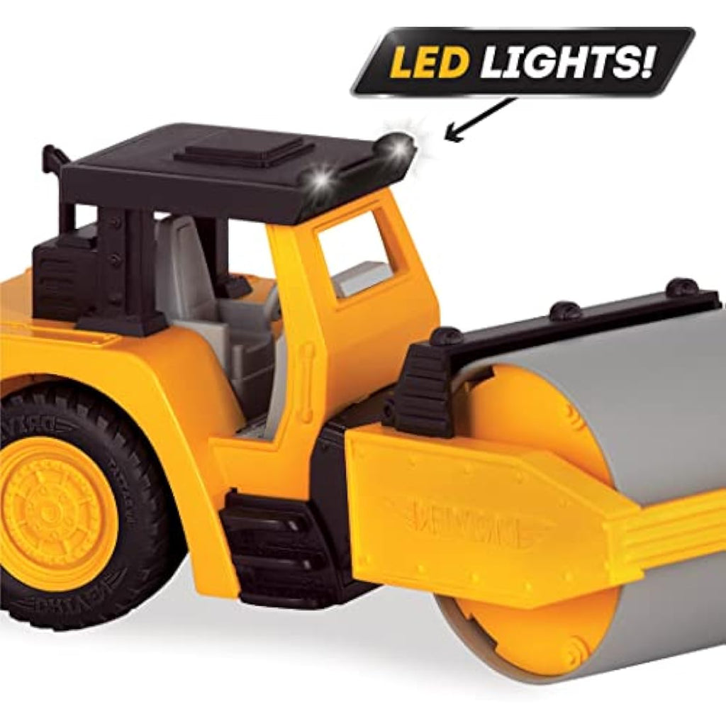 DRIVEN Micro Steam Roller – Toy Construction Truck with Light and Sound