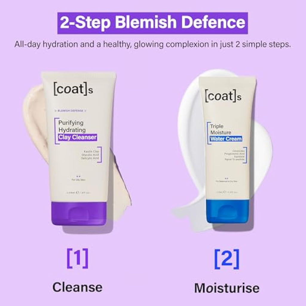 Coats Blemish Defence Duo – Clay Cleanser & Water Cream for Oily Skin