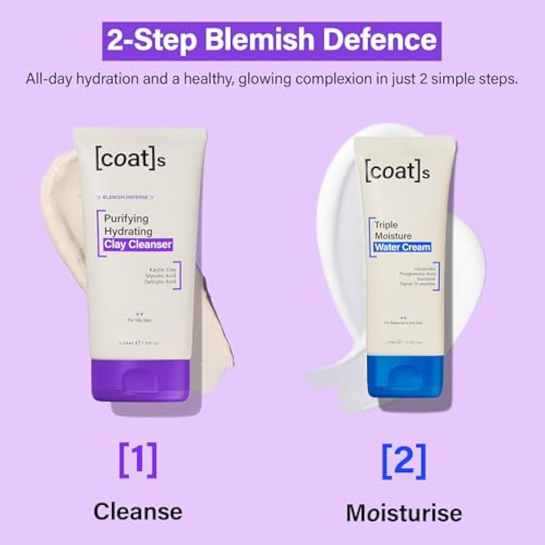 Coats Blemish Defence Duo – Clay Cleanser & Water Cream for Oily Skin