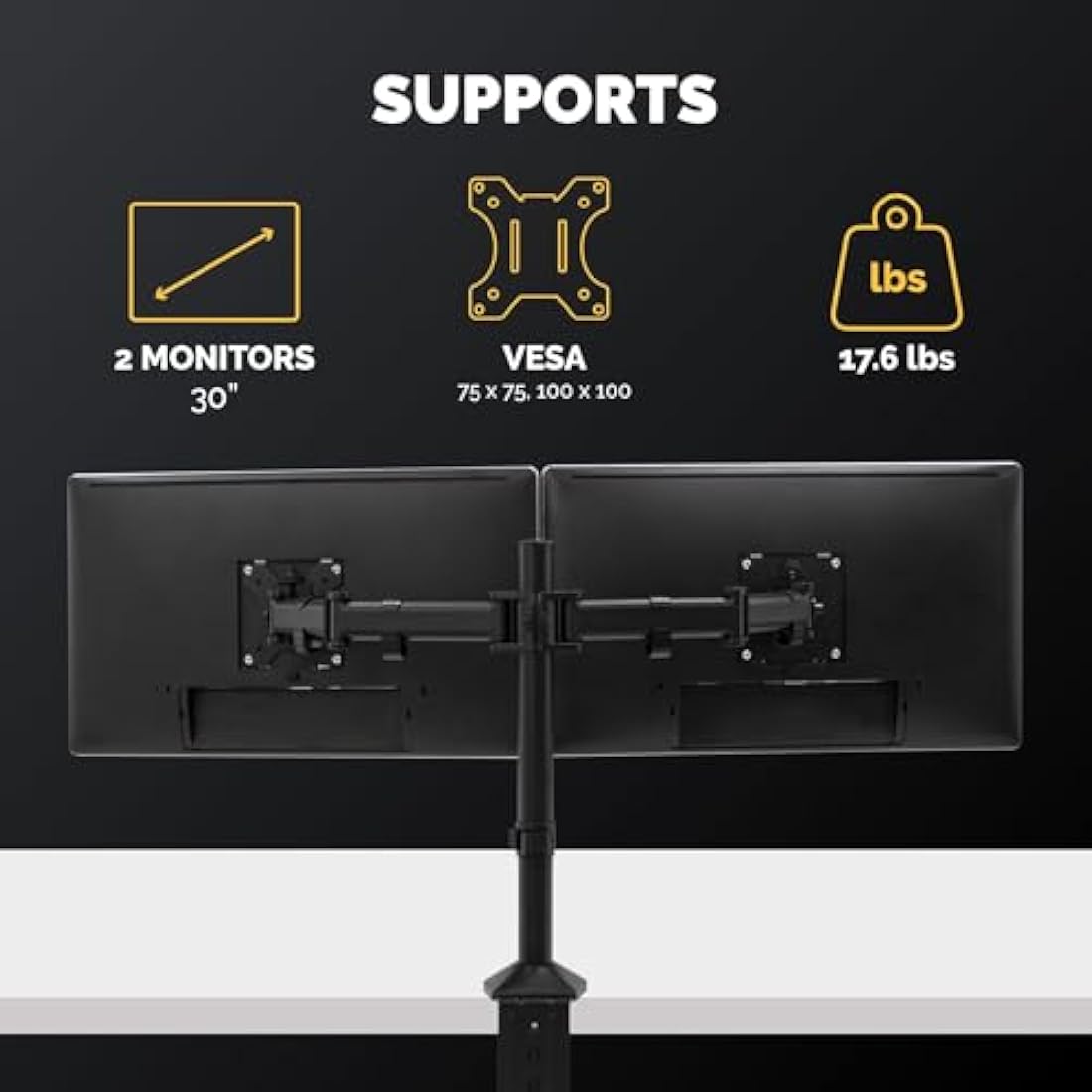 Fellowes Reflex Dual Monitor Arm – Ergonomic Desk Mount for 30" Screens
