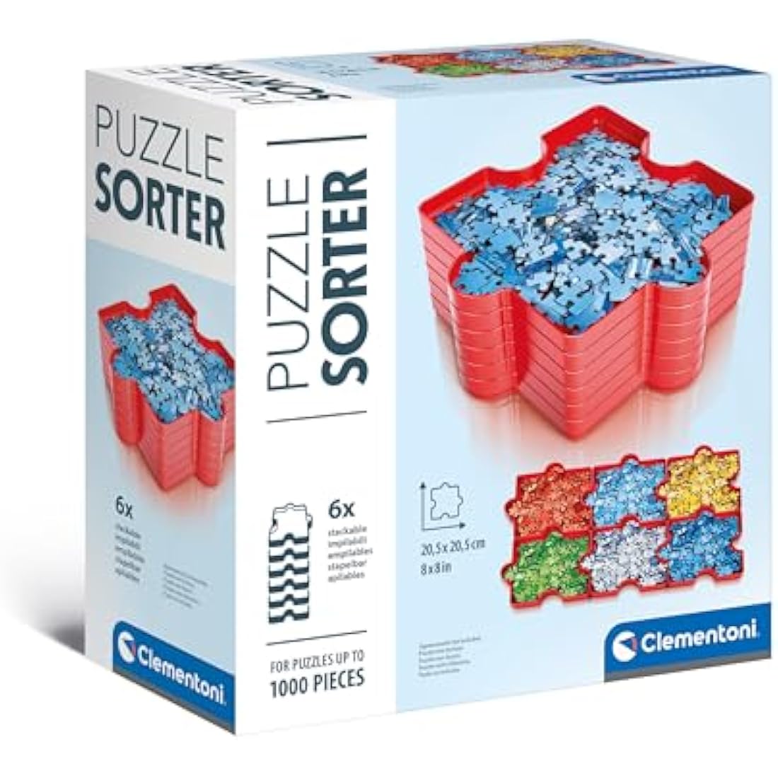 Clementoni Puzzle Sorter – 6 Stackable Trays for Jigsaw Puzzles up to 1000pc