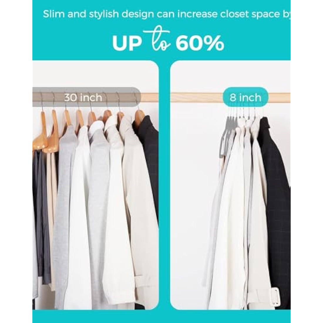 HOUSE DAY Velvet Hangers 60 Pack – Non-Slip Space Saving Suit Hangers