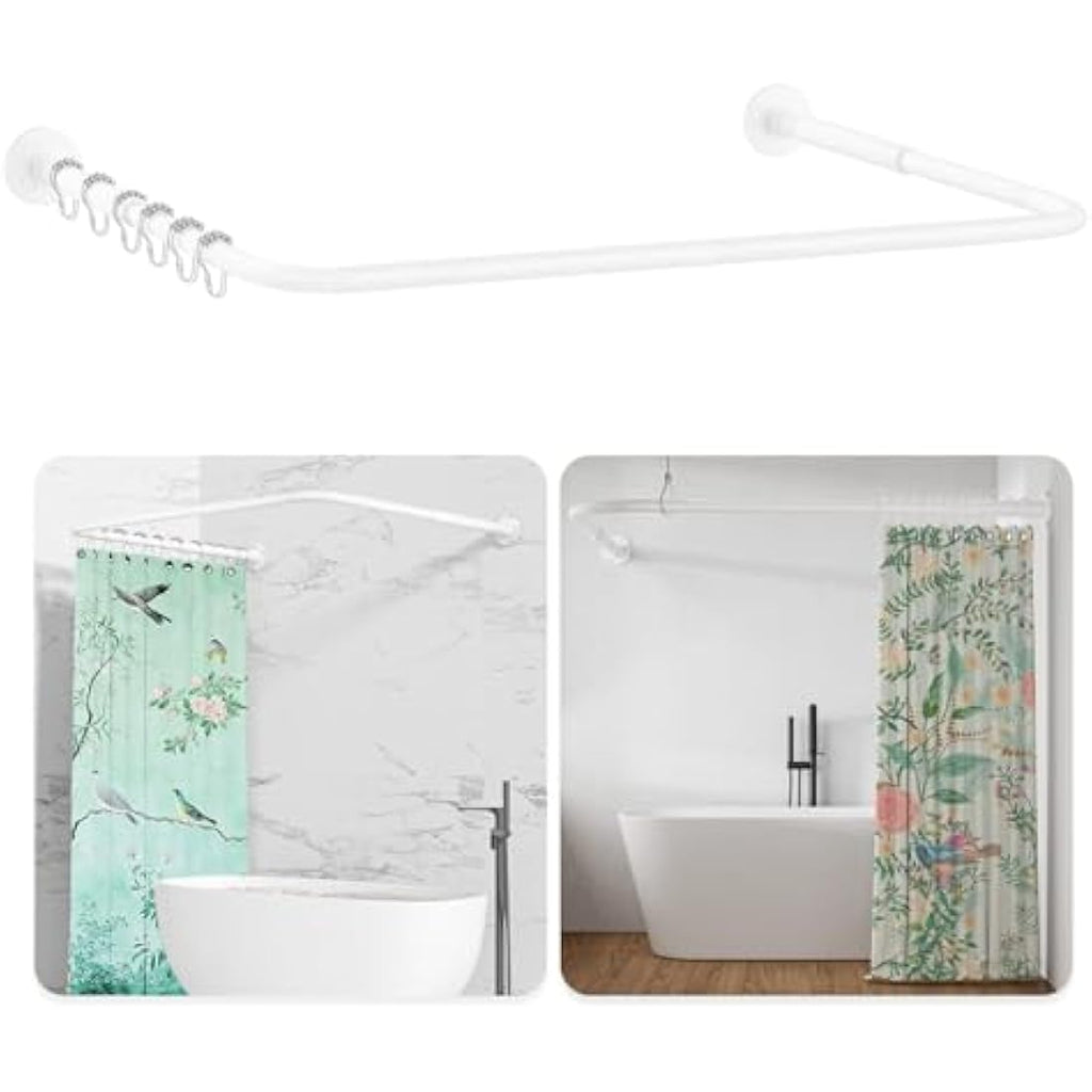 L/U Shaped Adjustable Stainless Steel Shower Curtain Rail