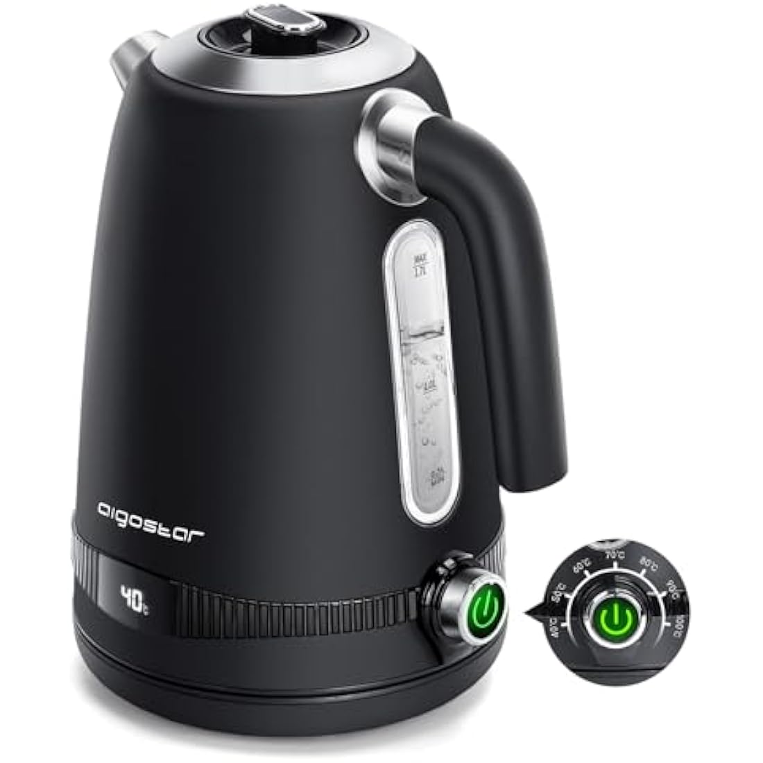 Aigostar Loki Electric Kettle – 1.7L Variable Temp Stainless Steel